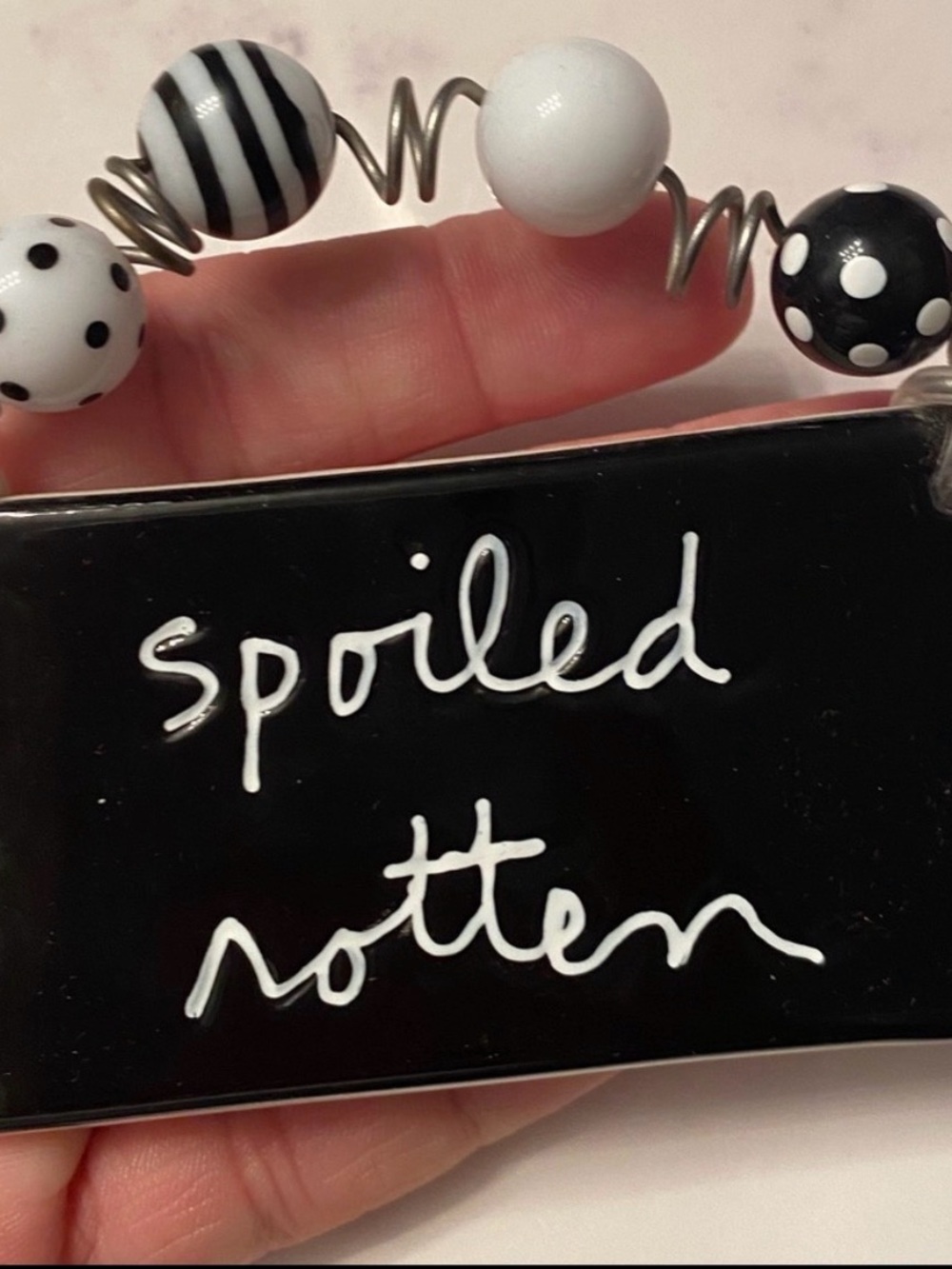 Black & White 'Spoiled Rotten' Decorative tree ornament